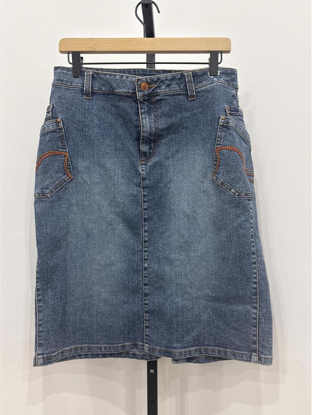 Vintage Fubu 11/12 Blue  y2k Denim Skirt with Decorative Pockets
